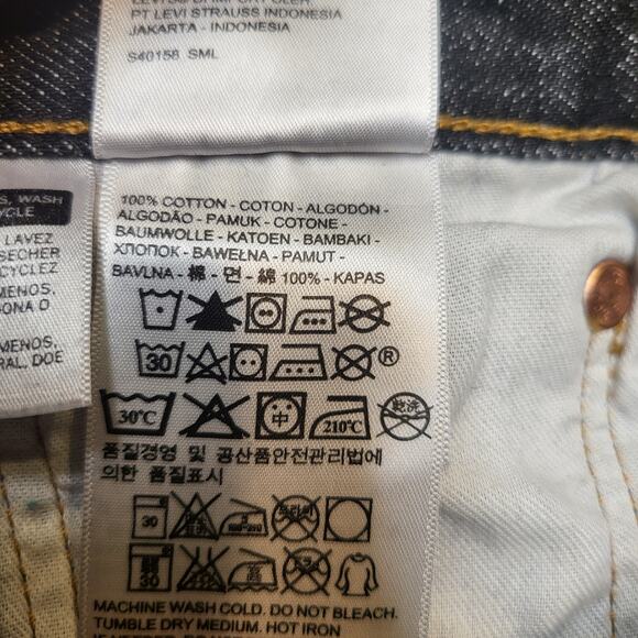 Levis 501 Jeans Mens 36x30 Black Straight Leg Button Fly Denim Classic - Picture 4 of 10